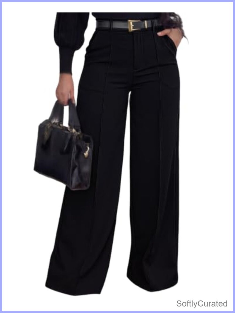 Wide Leg Dress Pants High Waisted Office Work Trousers